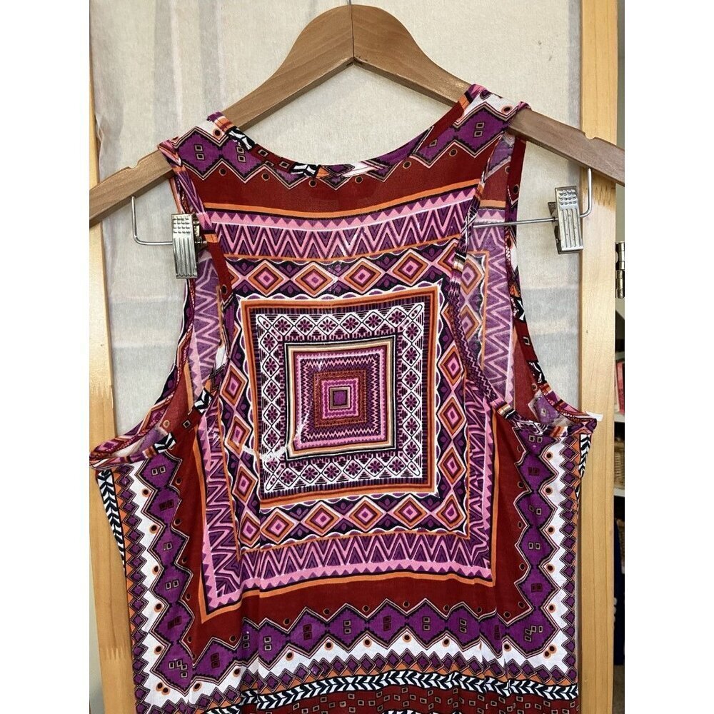 NWT Patrons of Peace Pullover Geometric Print Sleeveless Dress Medium, Beach - Picture 7 of 9
